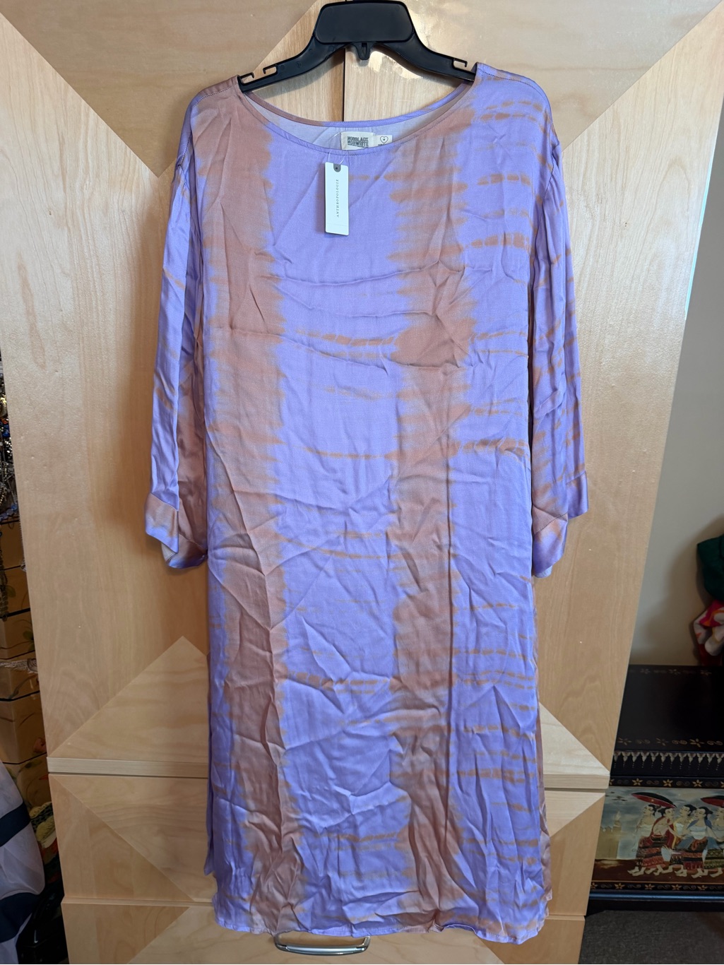 Lavender And Peach Tie-Dye Midi Dress — image 2 of 5